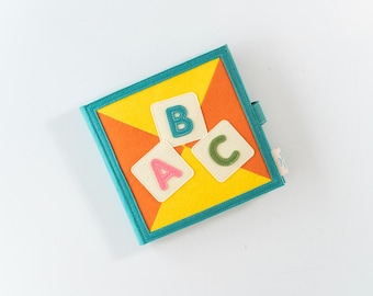 Handmade Felt ABC quiet book, educational Alphabet, Learning letters , Literacy