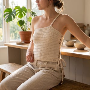 Haut asymétrique au crochet, modèle de haut rectangulaire au crochet, haut dos nu au crochet, modèle de haut tendance au crochet, haut d'été à faire soi-même