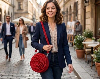 Patrón de bolso de rosas viral a crochet, bolso de arado, bolso de mano de rosas a crochet, bolso de hombro floral, idea de regalo DIY, patrón de bolso cruzado de rosas a crochet