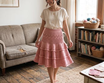 Patrón de falda de ganchillo, falda de ganchillo para principiantes, patrón de falda de encaje para mujer, falda de ganchillo de verano, patrón de falda hecha a mano