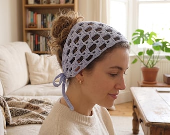Patrón de pañuelo de ganchillo, pañuelo triangular fácil para la cabeza para el verano, patrón de pañuelo de ganchillo de verano, pañuelo ligero de algodón para la cabeza,