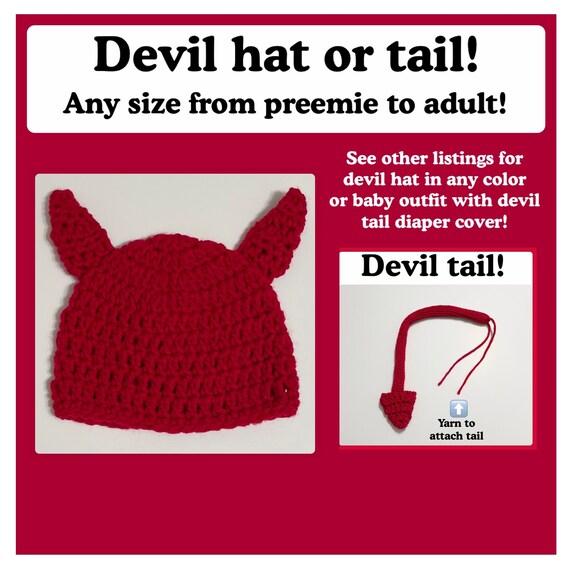 Red Devil Hat and or Tail Halloween 