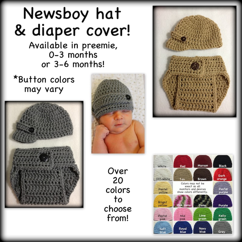 gray newborn 0-3 months pink blue red Baby newsboy outfit preemie 3-6 months grey hat diaper cover set baby newsboy clothes