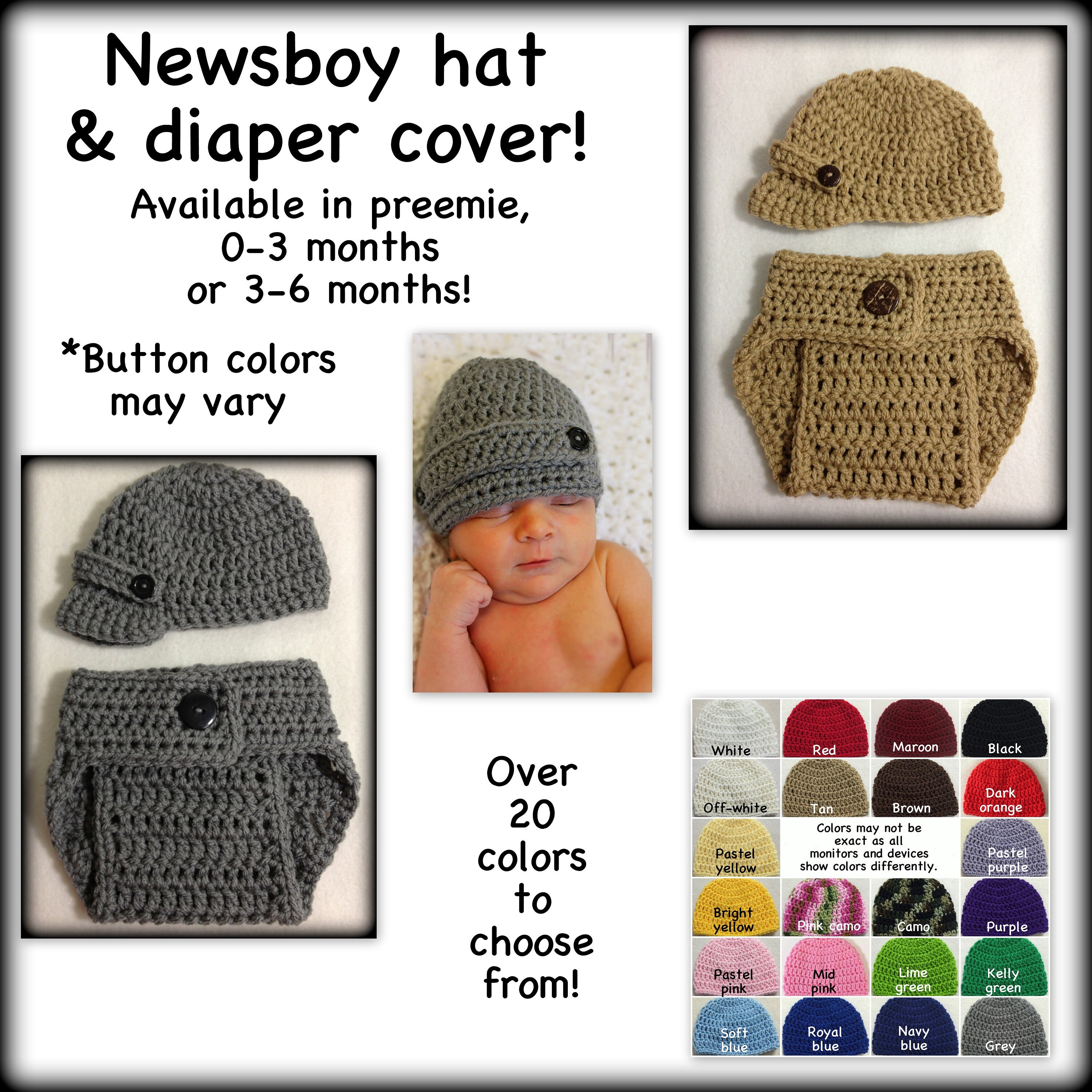 Baby newsboy outfit baby newsboy clothes hat diaper cover Etsy