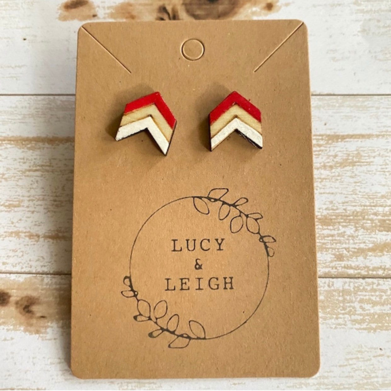 School Spirit Earrings, Team Colors, Handpainted Custom Color Wooden Stud Earring, Cheer Earring,  Game Day Jewelry, Back to School Earrings