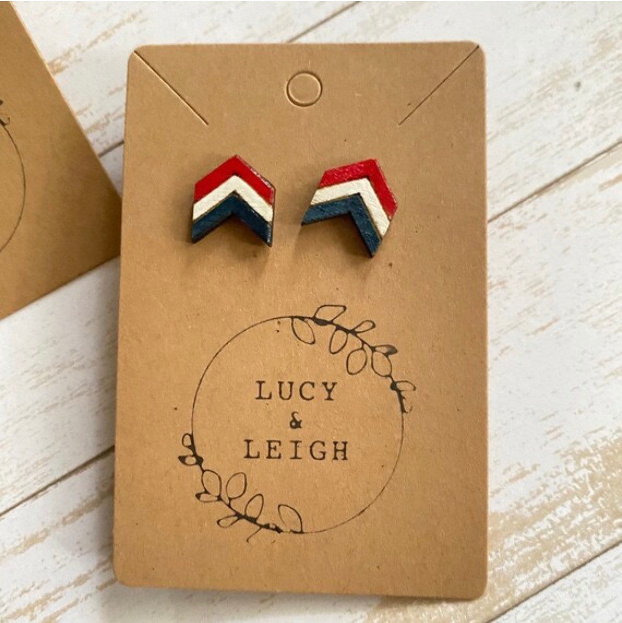 School Spirit Earrings, Team Colors, Handpainted Custom Color Wooden Stud Earring, Cheer Earring,  Game Day Jewelry, Back to School Earrings