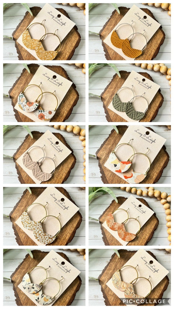 Leather Earrings Handmade, Arch Earring, Leather Earrings Dangle
