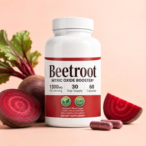Beetroot 1300mg Nitric Oxide Capsules | Freeze-Dried Formula | Circulation & Energy Support