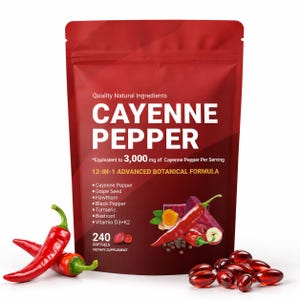 Cayennepeper 12-in-1 softgels | 3000 mg-equivalent | Bloedsomloop en hartondersteuning
