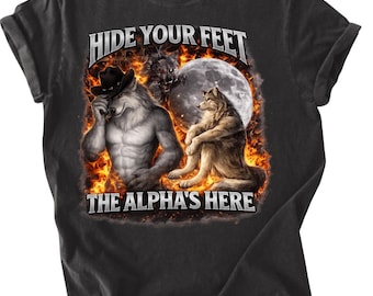 Werewolf Meme Graphic T-shirt, Alpha Male Bootleg Shirt