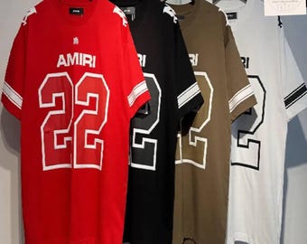 AMIRI Inspired Oversized Jersey T-Shirt | Number 22 Graphic Tee | Casual Summer Fashion Top