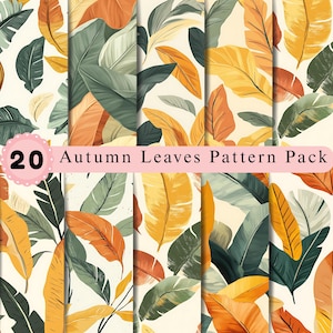 Herbstblätter Muster-Pack | Aquarell botanisches digitales Papier