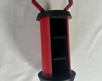 3D-geprinte Beyblade Draai-Open Canister | Cilindrische Opbergdoos met Handvat