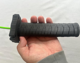 3D-geprinte Beyblade Katana Launcher Grip Zwart | Ruitpatroon Handvat met Handguard