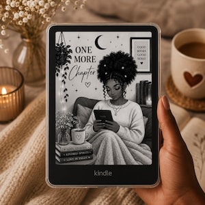 Black Girl E-läsare Låsskärm S/W | (Kindle och Kobo)