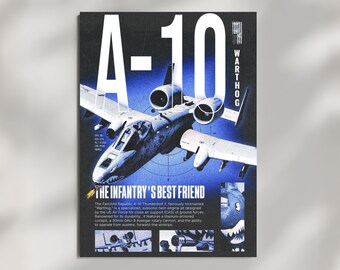 Plakat z guzcem A-10, dekoracja ścienna samolotu wojskowego, dekoracja jaskini człowieka w lotnictwie