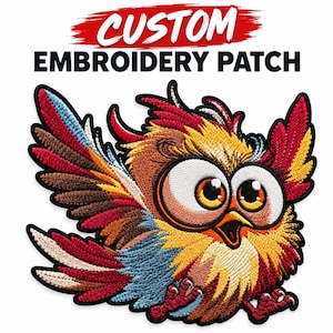 Custom Embroidered Patches, Iron-On, Sew-On, Velcro Backing (Any Shape/Size)