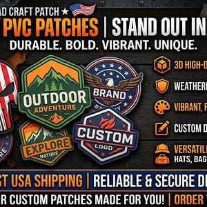 Custom PVC Rubber Patch, Hook and Loop Backing, 3D Logo Design, Velcro Backing, Halloween