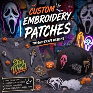 Custom Embroidered Patches, Personalized Iron On Applique, Company Logo Artwork Badges, custom patch, Halloween