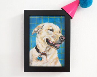 5"x7" Cute Custom Pet Portrait (with background)