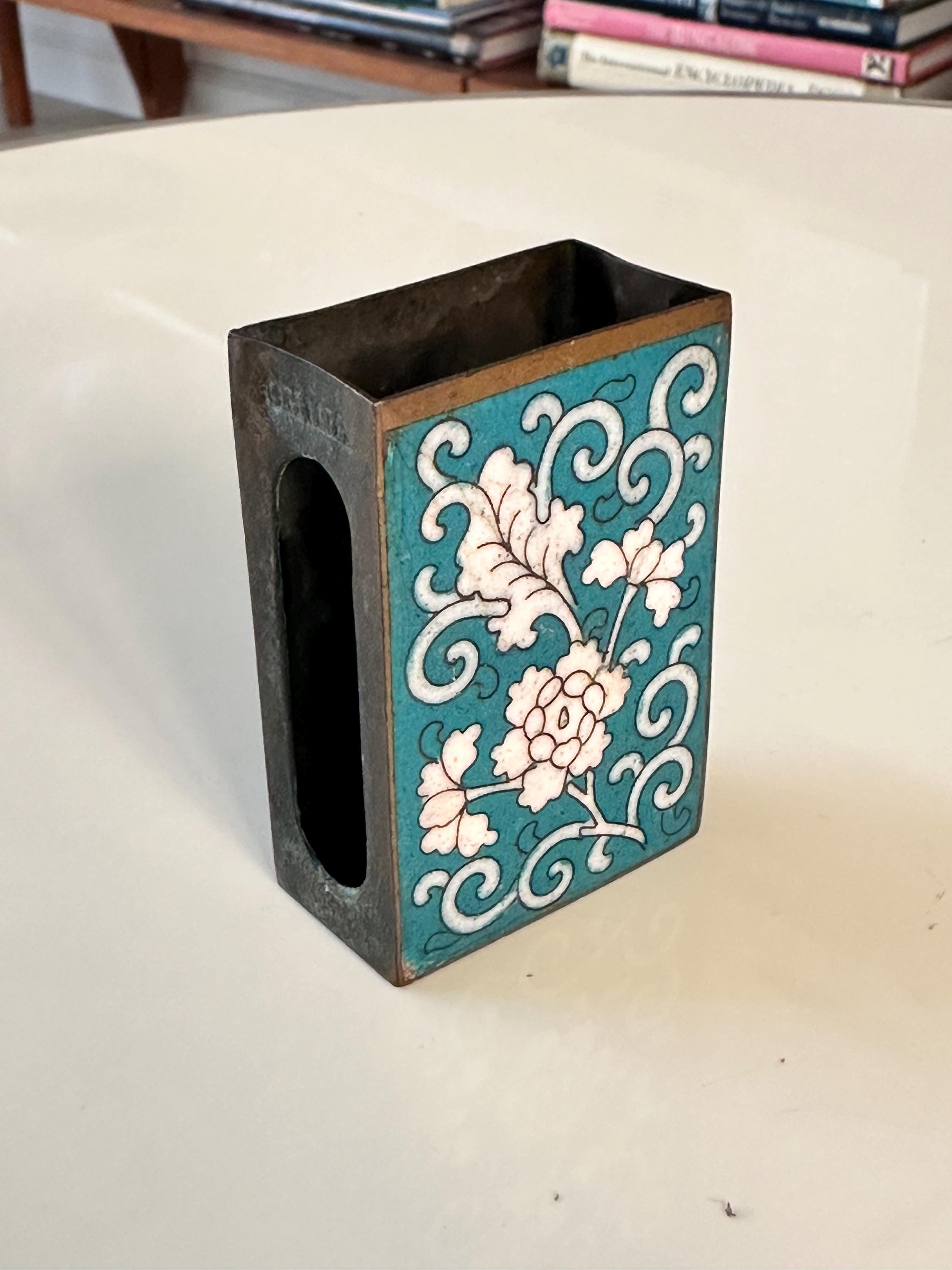Vintage Matchbox Holder Enamel - Etsy