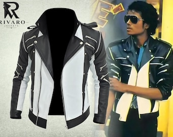 Michael Jackson MJ Pepsi Leather Jacket, Beat It Punk Video Cosplay Costume
