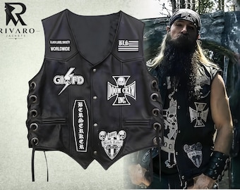 Black Label Society Heavy Metal Vest, Zakk Wylde Doom Crew Leather Cosplay