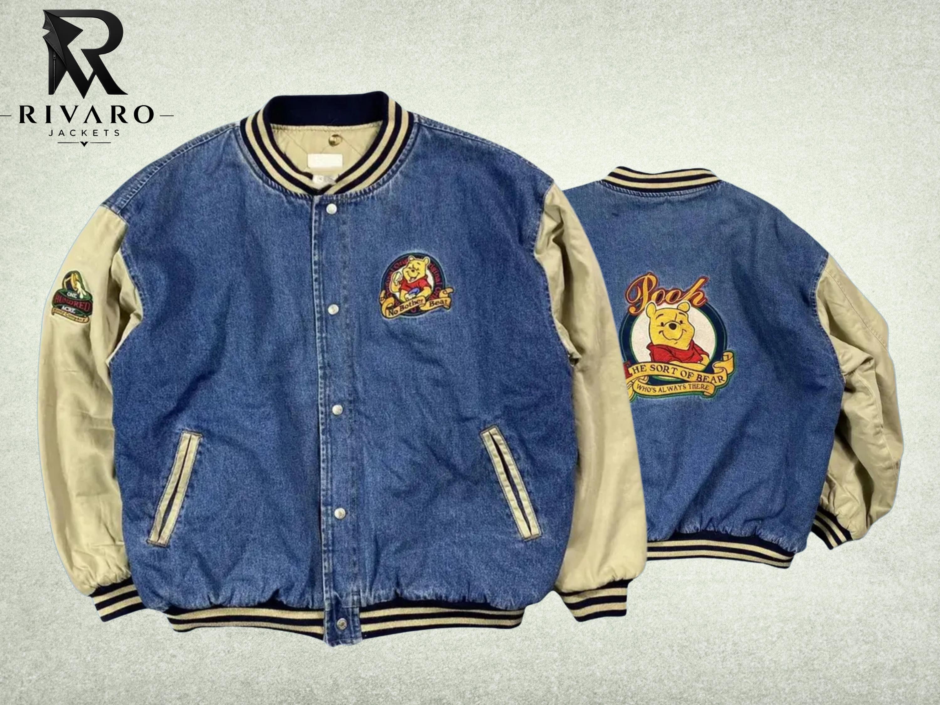 Winnie the pooh denim varsity jacket - Etsy 日本