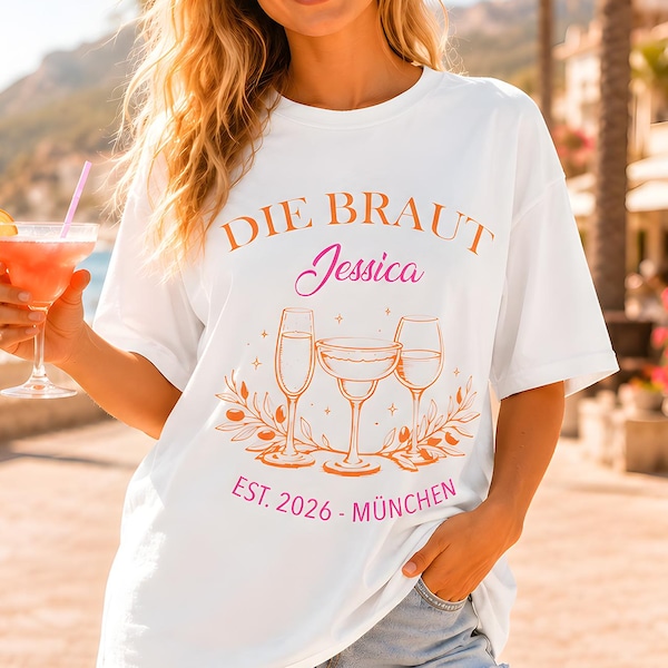 Bride to Be JGA Shirt – Crew Team Braut, personalisiert