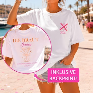 JGA T-Shirt – Crew Team Braut, personalisiert mit Name