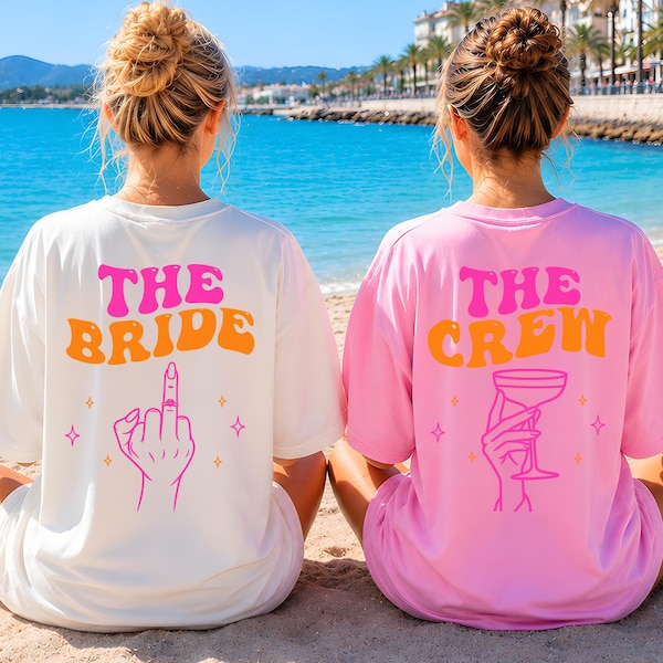 JGA Shirts Bride Crew Set – Oversize mit Ring & Champagnerschale