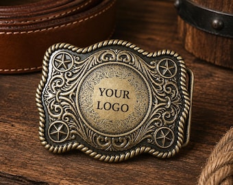 Boucles de ceinture personnalisées pour homme, boucles de ceinture western personnalisées avec votre logo, cadeau pour la fête des pères, boucles de ceinture de cowboy gravées pour garçon d'honneur