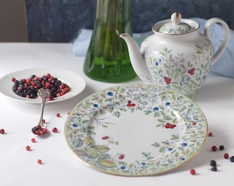 Event plate, gift plate, hand-painted dish, art plate, painting on a plate, kettle and plate set, aesthetic teapot, designer plate teapot