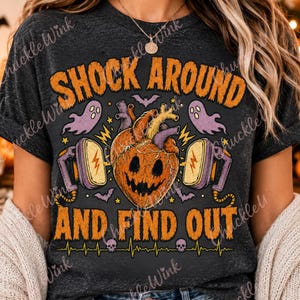 Hjärtsjuksköterska Halloween-design, kuslig hjärtsublimering, chock runt och upptäck PNG, telemetri CVICU Cath Lab digital nedladdning