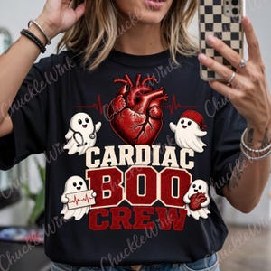 Cardiac Boo Crew PNG, infirmière en cardiologie Halloween CVICU infirmière sublimation Design, télémétrie infirmière PNG, Echo Tech imprimable