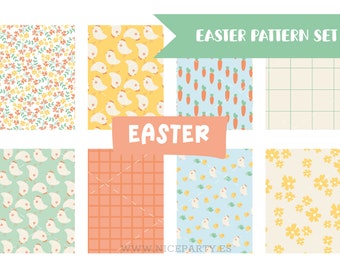 Easter  seamless pattern set JPG +  PDF