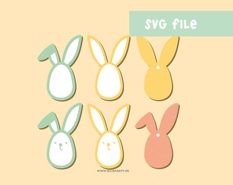Easter bunny labels SVG files,, easter svg, cricut cut files, xtool,