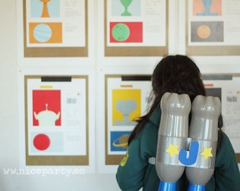 PDF 6 láminas extraterrestres para identificación, fiesta espacial imprimible