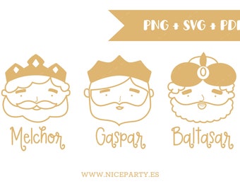 3 Weise Männer Clip Art set PNG SVG PNG Reyes Magos
