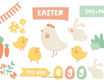 Happy easter Clip Art set PNG SVG