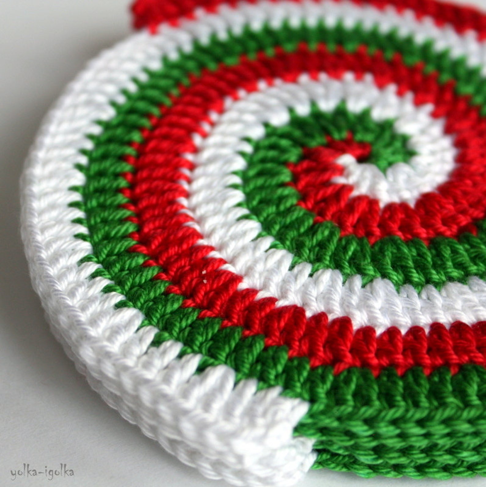 Crochet pattern. Spiral Crochet Coasters. 3 colors. Etsy