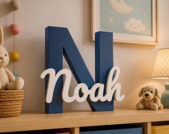 Letrero personalizado con nombre en 3D por capas / Inicial personalizada