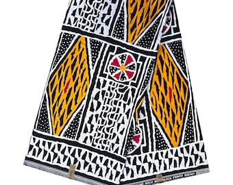 Bamileke Ndop pattern African Wax Print Fabric - Brown / Orange/ African print fabric / Ankara fabric / tissu pagne africain
