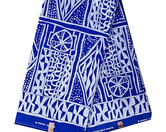 Patrón Bamileke Ndop Tela de impresión de cera africana - Azul / Tela de impresión africana / Tela Ankara / tissu pagne africain