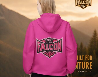 Fly As A Falcon Hooded Windbreaker Jacket | Wild Rose Pink