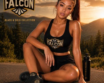 Fly As A Falcon Low-Top Sneakers | Black & Gold Collection 01