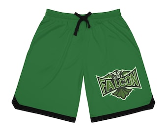 Fly As A Falcon Basketball Shorts | Forest Ash Green Team Athletic Rib Shorts