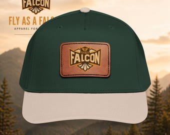 Fly As A Falcon Leather Patch Baseball Cap | Sepia