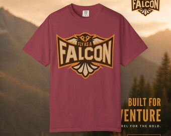 Fly As A Falcon logo T-Shirt | Sepia