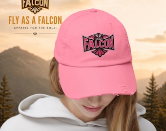 Fly As A Falcon Pink Distressed Cap | Wild Rose